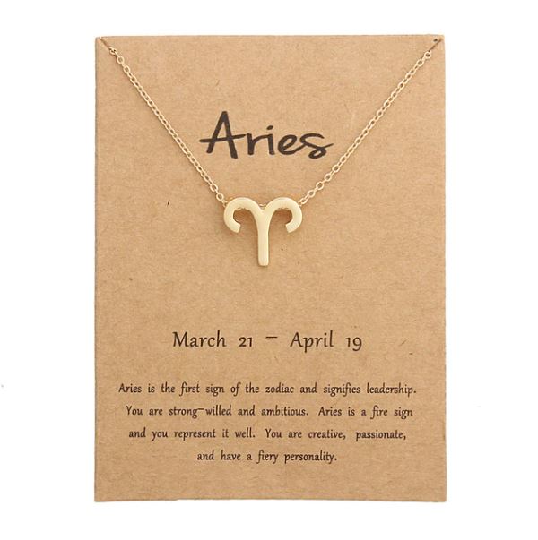 Aries Zodiac Sign Chain Necklace