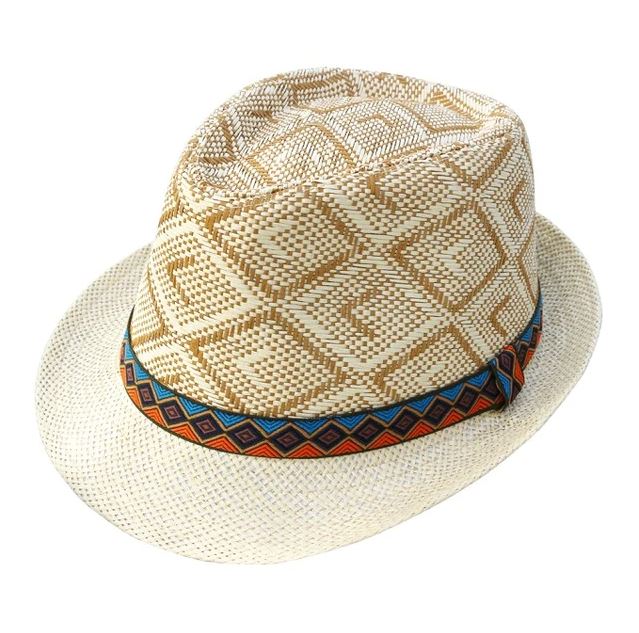 Beige Beach Summer Women Men Elegant Beach Cap Panama Hat