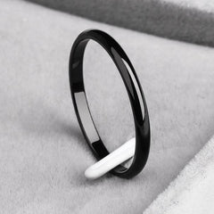 Black 2mm Titanium Steel Ring