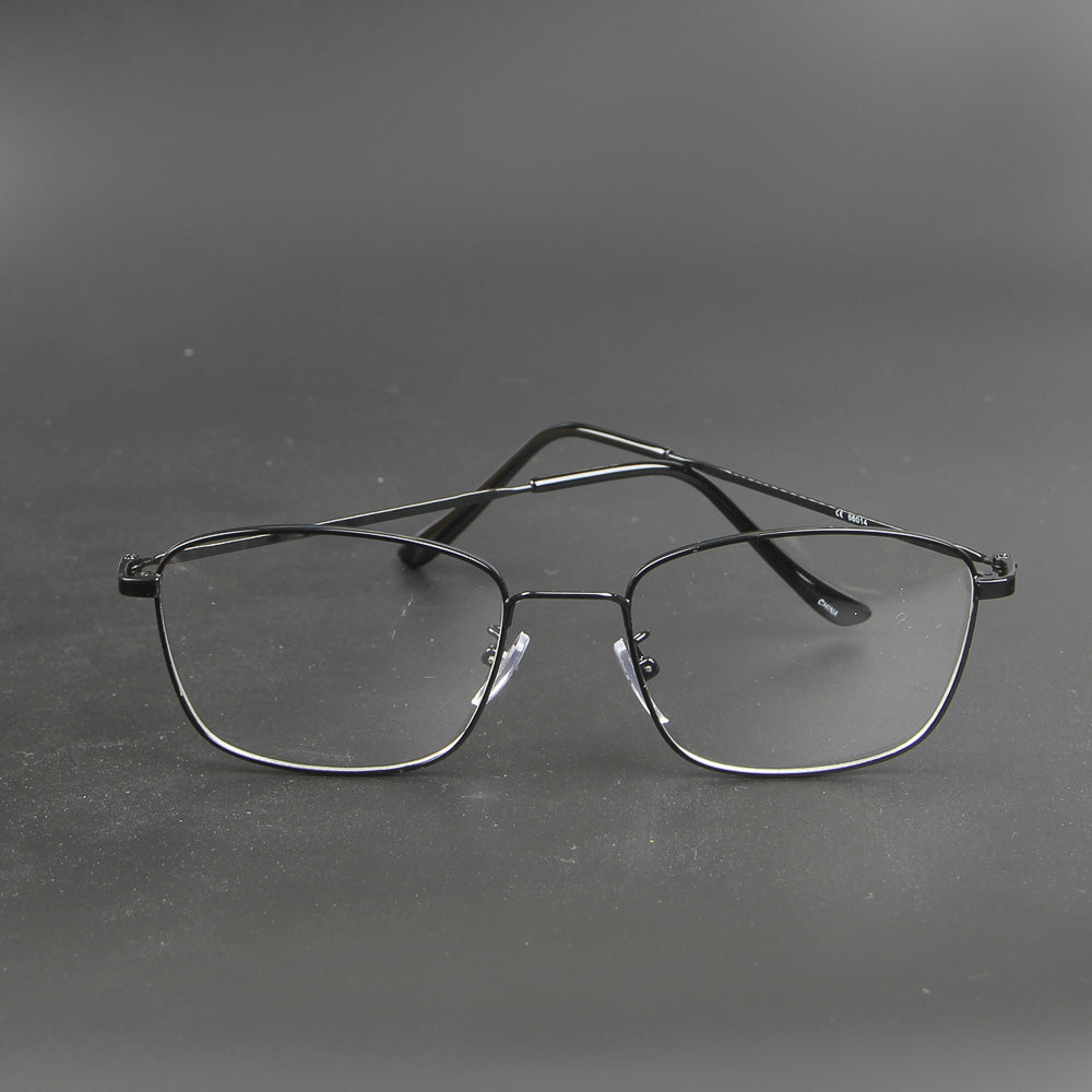 Black Sqaure Shape Thin Metal Eye Glasses - Thebuyspot.com