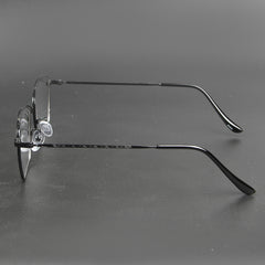 Black Sqaure Shape Thin Metal Eye Glasses - Thebuyspot.com