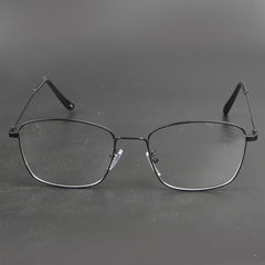 Black Sqaure Shape Thin Metal Eye Glasses