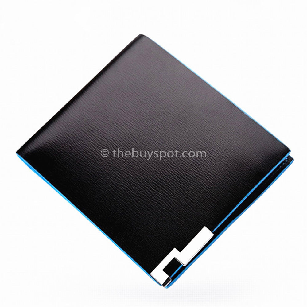 Black Waterproof Blue Edge Leather Wallet