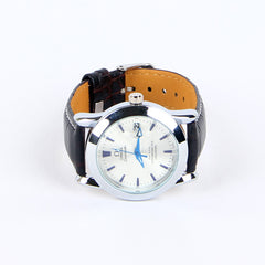 Black/Brown Leather Strap White Dial 1250 Women's Wrist Watch
