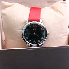 Black Dial Red Strap 1201 Women Wrist Watch