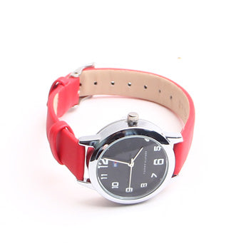 Black Dial Red Strap 1201 Women Wrist Watch