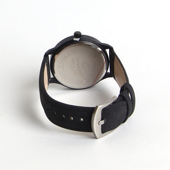 Black Leather Strap White Dial 1228 Men's Wrist Watch