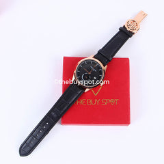 Black Strap Black Dial 1313 Men's Wrist Watch