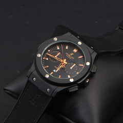 Black Strap Black Dial 1350 Men's Wrist Watch