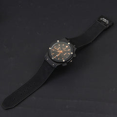 Black Strap Black Dial 1350 Men's Wrist Watch