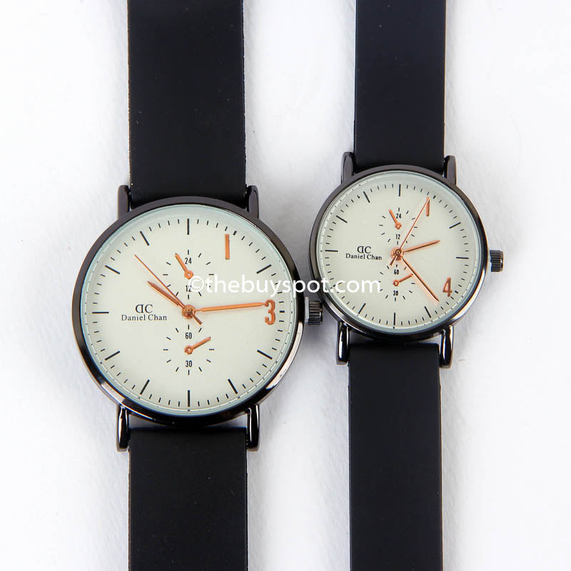 Black Strap White Dial 1315 Couple's Wrist Watch