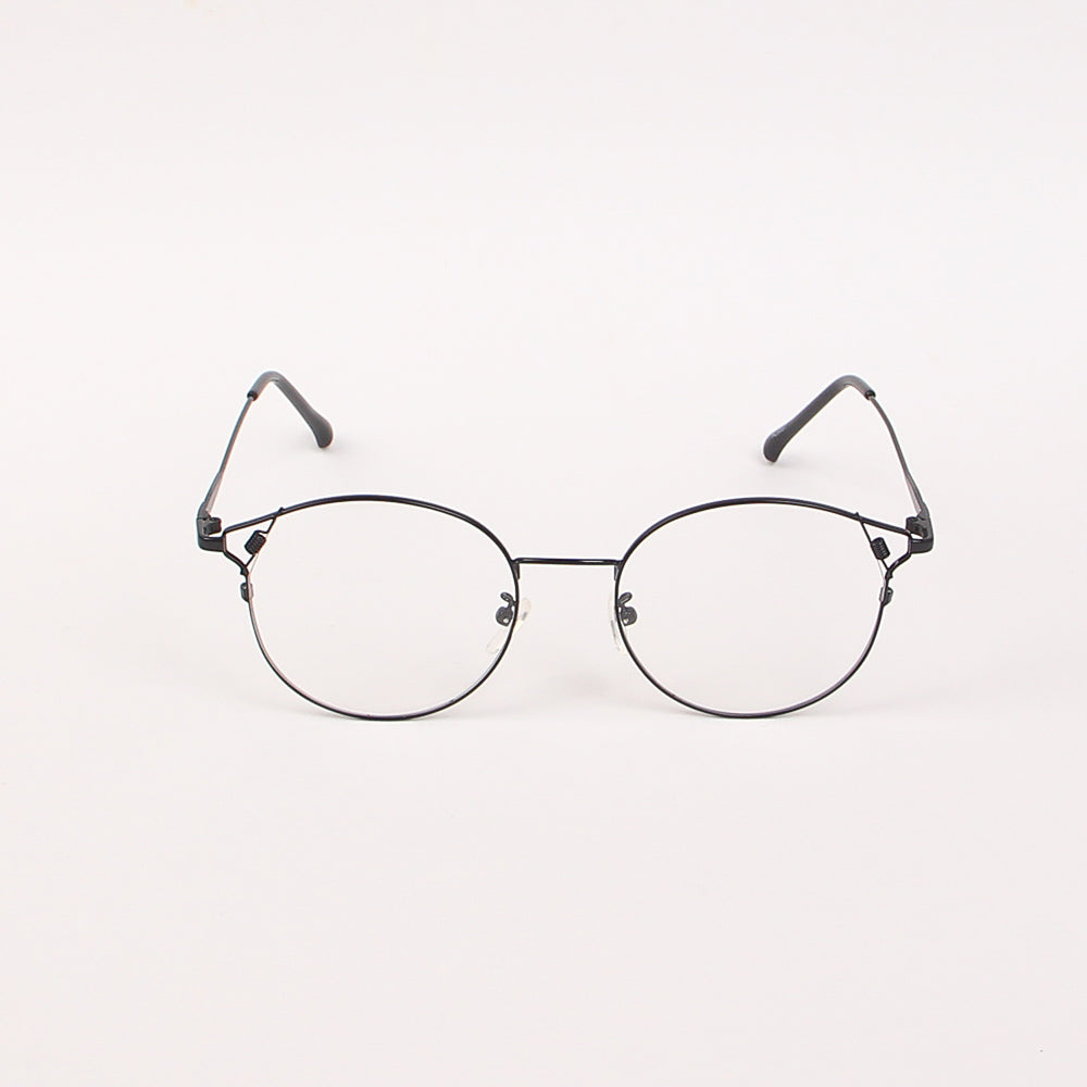Black round thin metal Eye glasses