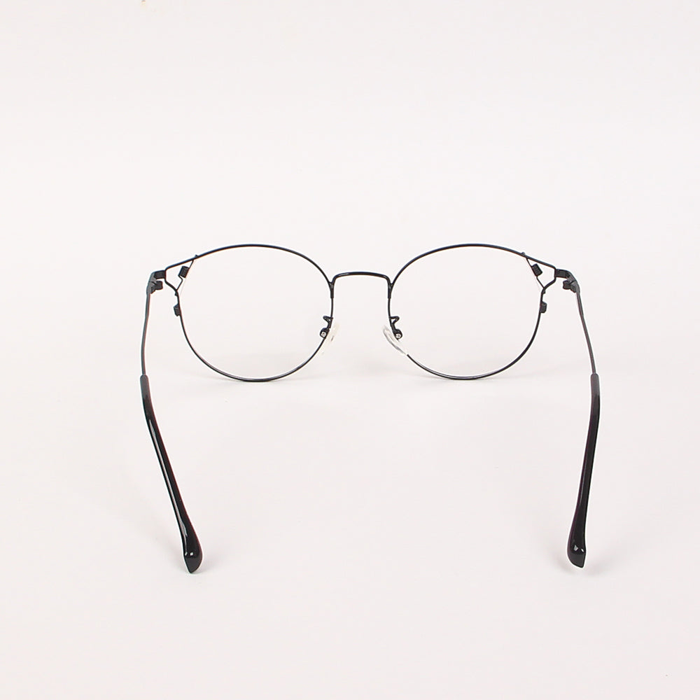 Black round thin metal Eye glasses - Thebuyspot.com