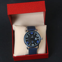 Blue Rubber Strap Blue Dial 1365 Men's Wrist Watch