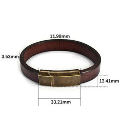 Brown Leather Magnetic Clasp Bracelet - Thebuyspot.com