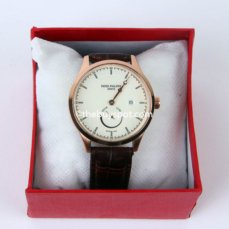 Brown Strap Golden Dial 1310 Men's Wrist Watch