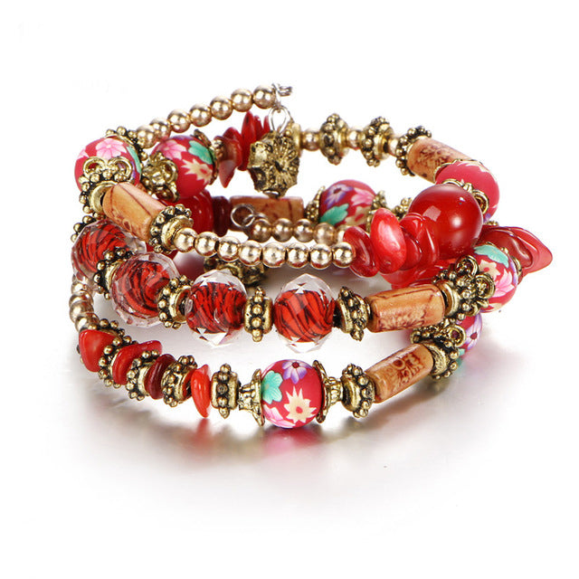 Colorful Jewellry Ball Bracelet Long Bangles Ethnic Charm Bracelets for Women