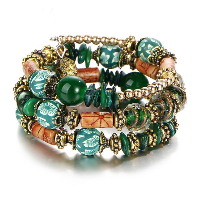 Colorful Jewellry Ball Bracelet Long Bangles Ethnic Charm Bracelets for Women