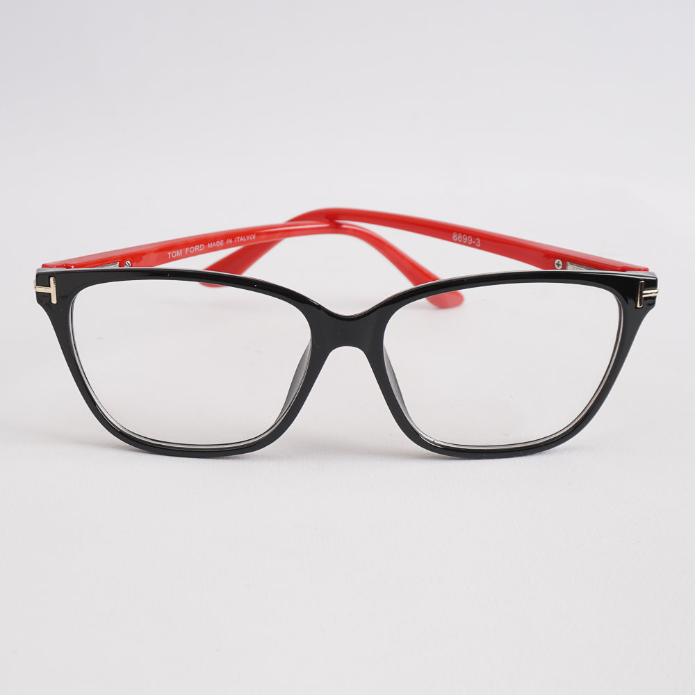 Black Red Optical Frame For Men & Women