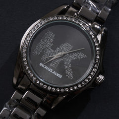 Women Chain Wrist Watch Black MK