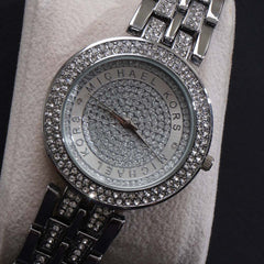 Women Chain Wrist Watch MK Silver