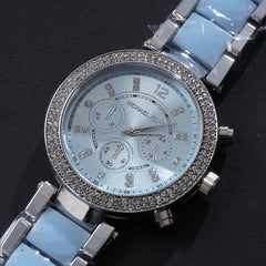 Women Chain Wrist Watch MK Rosegold Cyan S