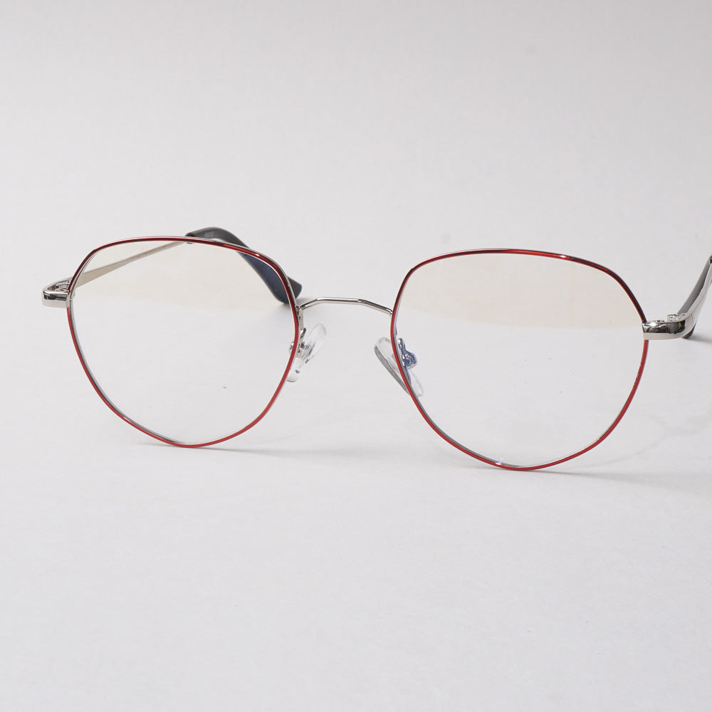 Red Shade With Silver Metal Optical Frame For Men & Women