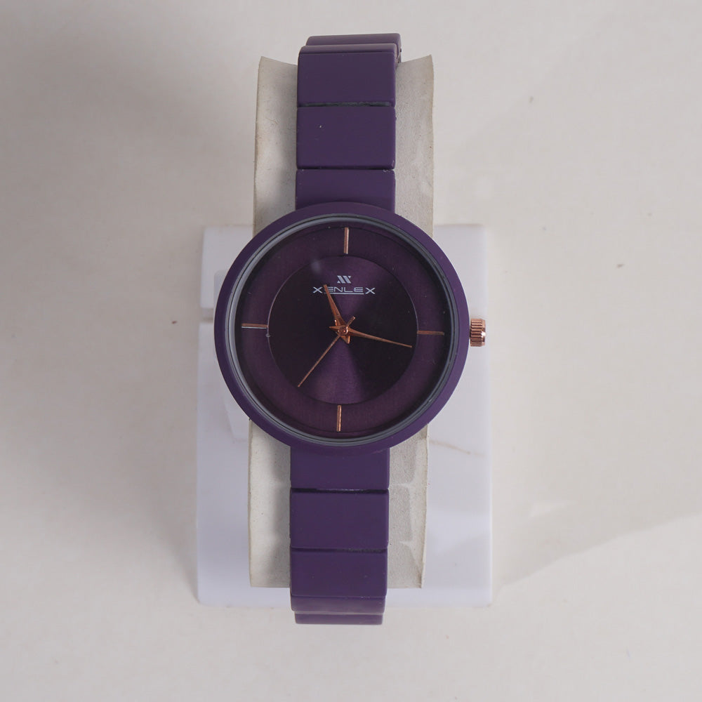 Women Chain Wrist Watch Purple