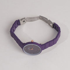 Women Chain Wrist Watch Purple