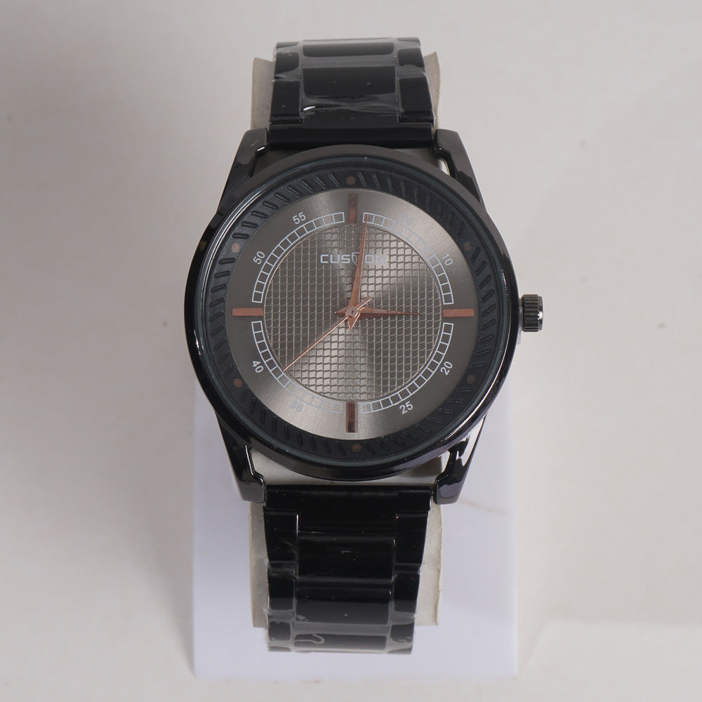 Men Black Chain Wrist Watch