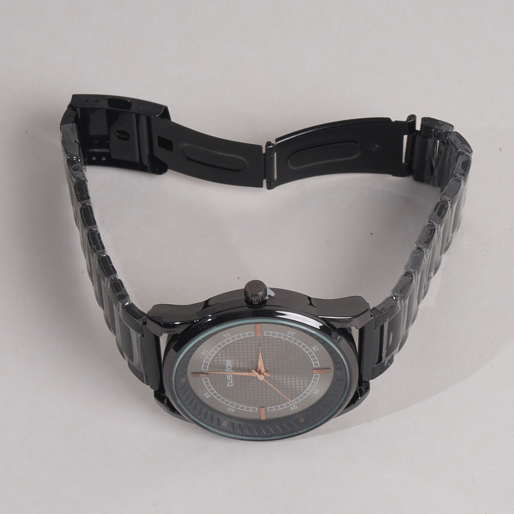 Men Black Chain Wrist Watch