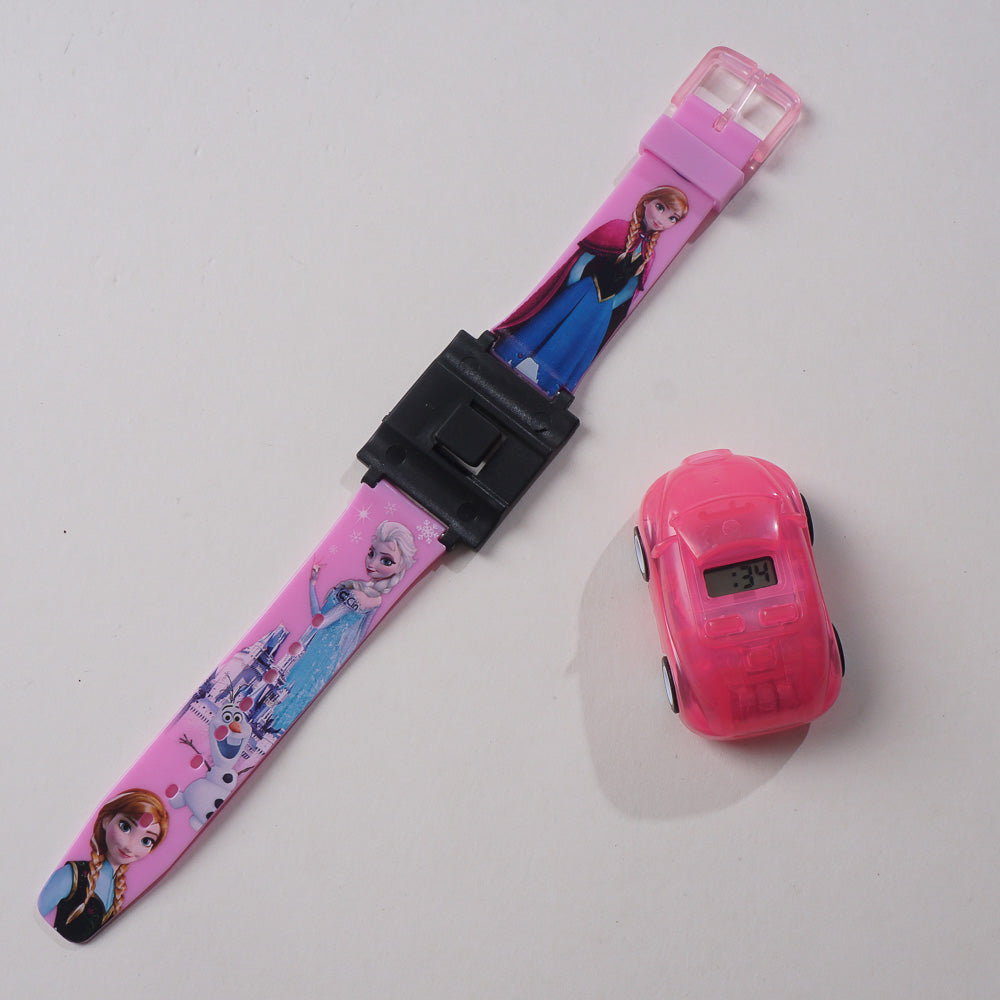 KIDS CHARACTER WRIST WATCH WITH CAR LIGHT AND MUSIC