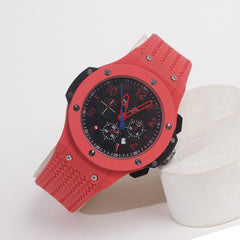 Men Casual Watch Red Dial with Red Strap