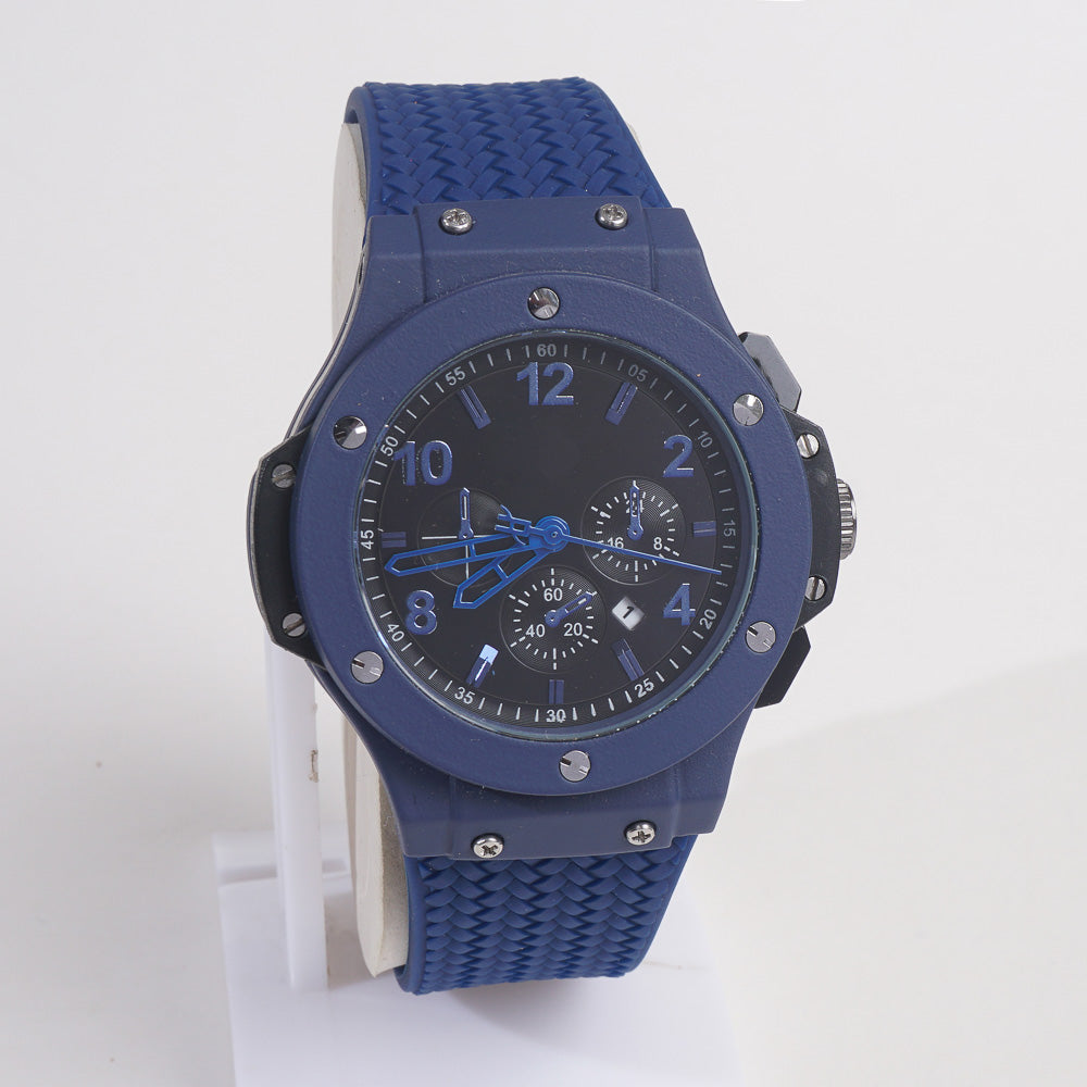Men Casual Watch Blue Dial with Blue Strap