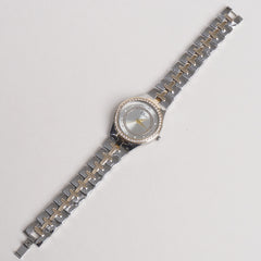 Women Stylish Chain Wrist Watch Golden & Silver With White Dial