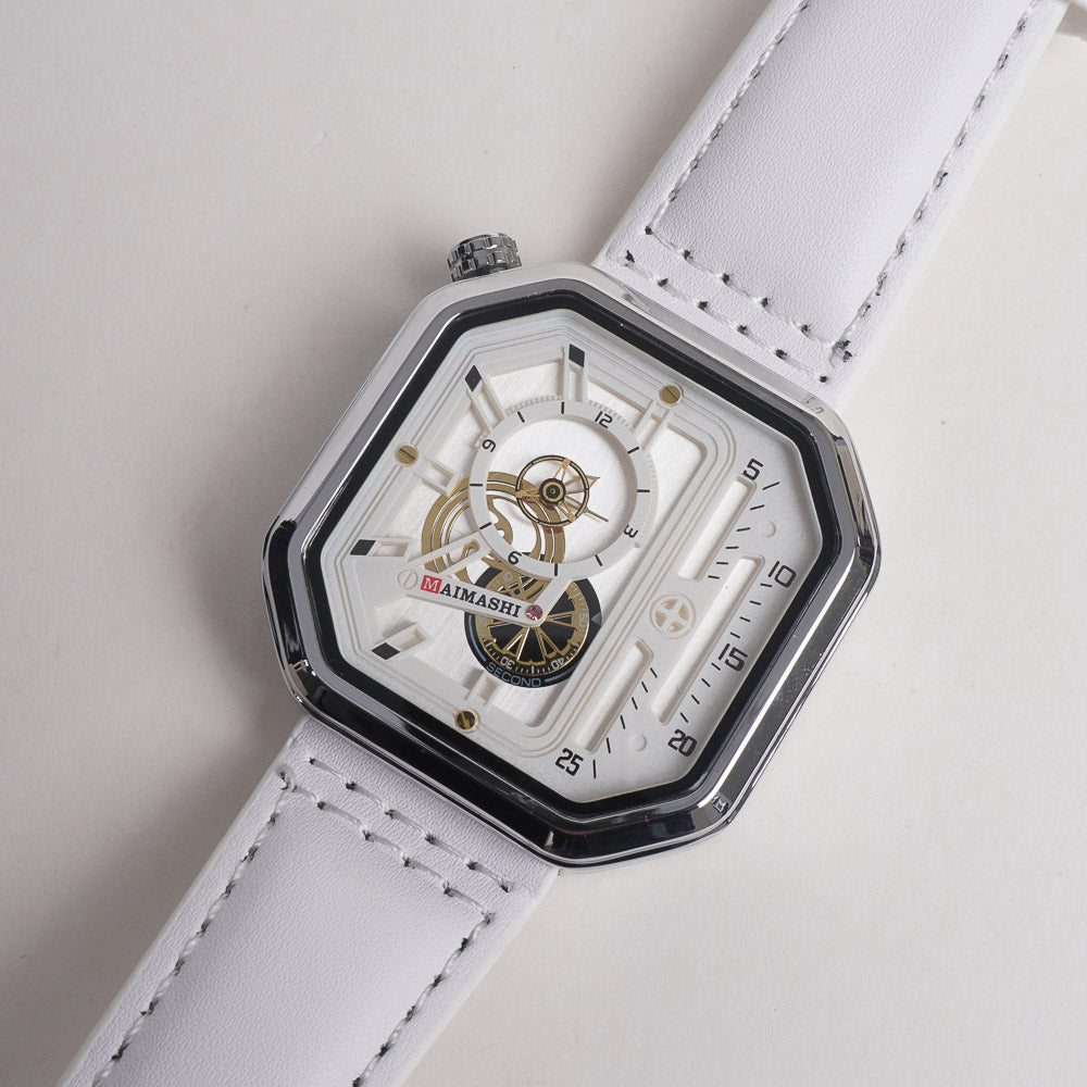 Men Maimashi Watch White Dial with White Strap