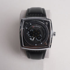 Men Maimashi Watch Silver Dial With Black Strap