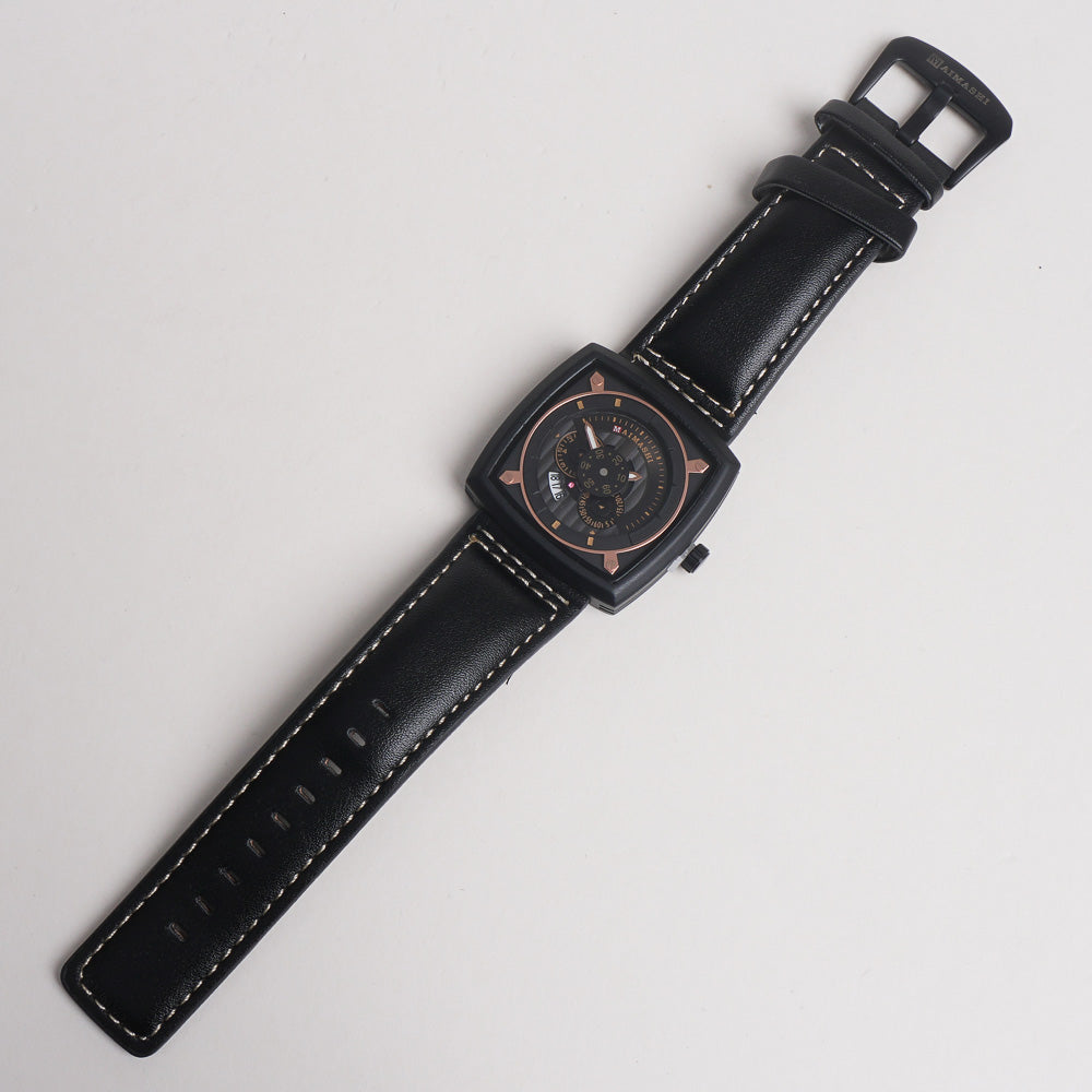 Men Maimashi Watch Black Dial With Black Strap