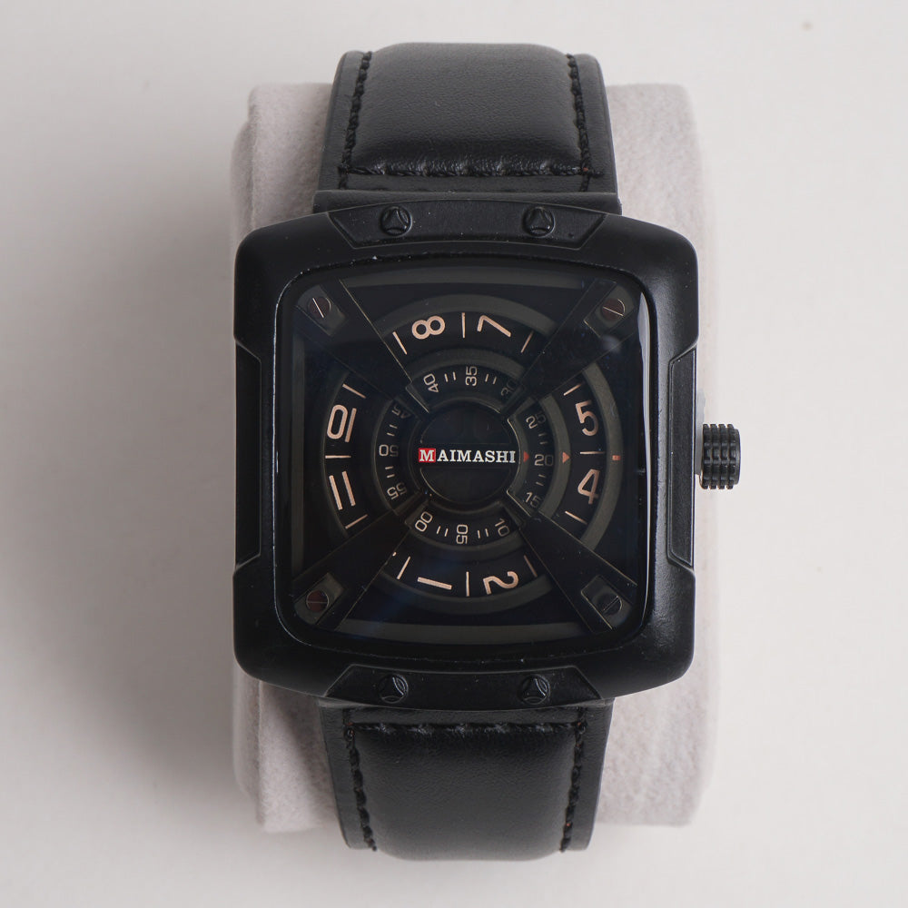 Men Maimashi Watch Black Dial With Black Strap