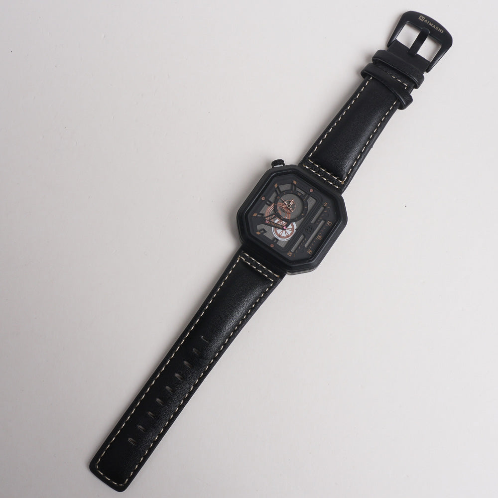 Men Maimashi Watch Black Dial With Black Strap