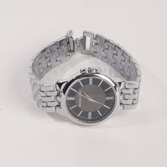 Women Stylish Chain Wrist Watch Silver With Black Dial