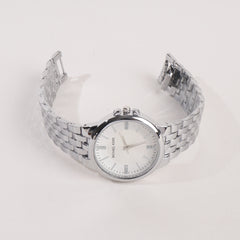 Women Stylish Chain Wrist Watch Silver With White Dial