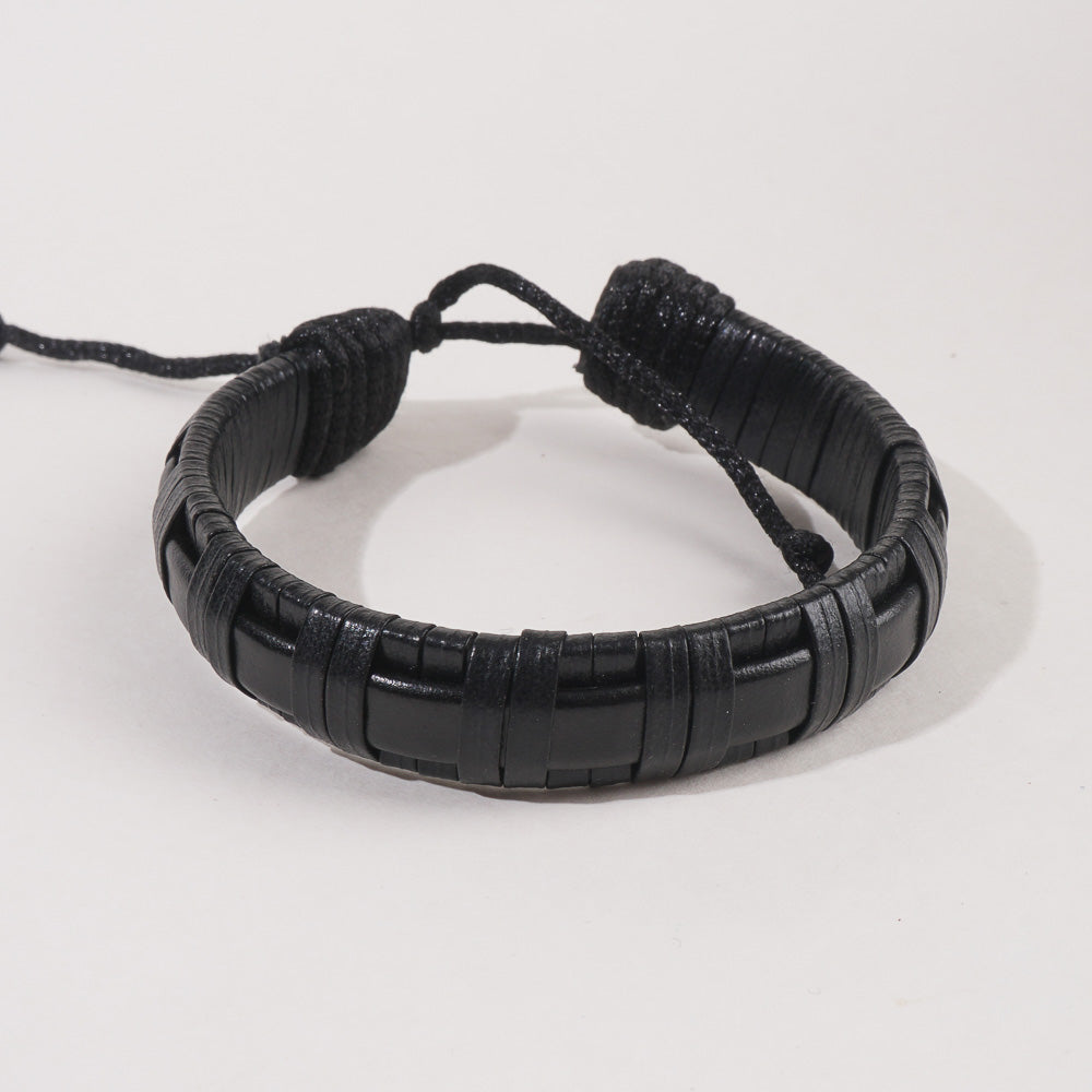 Fashion Trendy Leather Black Bracelet