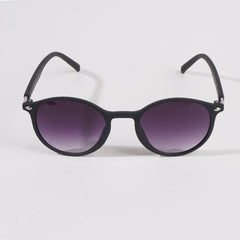 Matte Black Frame Sunglasses With Purple Shade