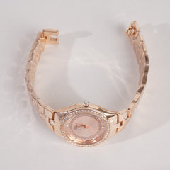 Women Stylish Chain Wrist Watch Rosegold