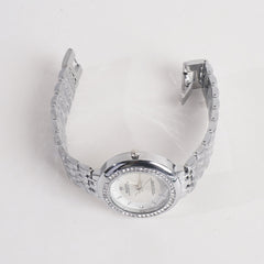 Women Chain Wrist Watch Silver With White Dial R