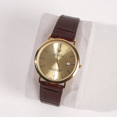 Wrist Watch For Men & Women Maroon-Golden