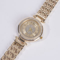 Women Stylish Chain Wrist Watch Golden