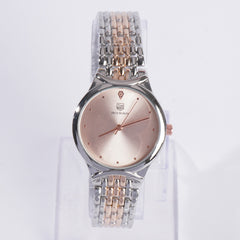 Two Tone Women Stylish Chain Wrist Watch Silver&Rosegold