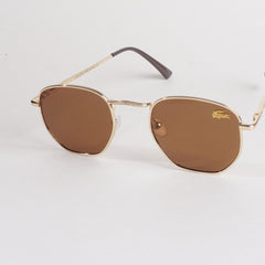 Golden Frame Sunglasses with Brown Shade